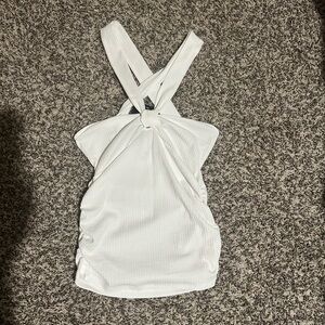 Na-Kd White Women's Cross-Back Tank Top